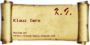 Klauz Imre névjegykártya