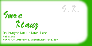 imre klauz business card